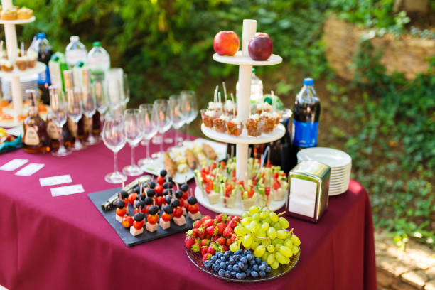 istock Plate with assorted fruits on the catering table 1302253177