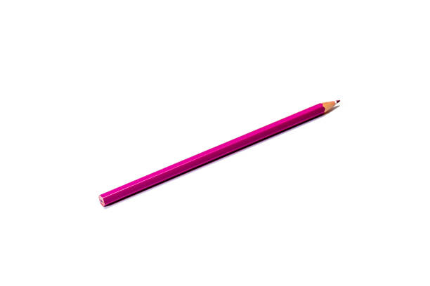 istock A purple pencil lies diagonally on an isolated white background. Isolate 1302257159