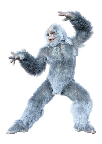istock 3D illustration fantasy creature yeti on white 1302258928
