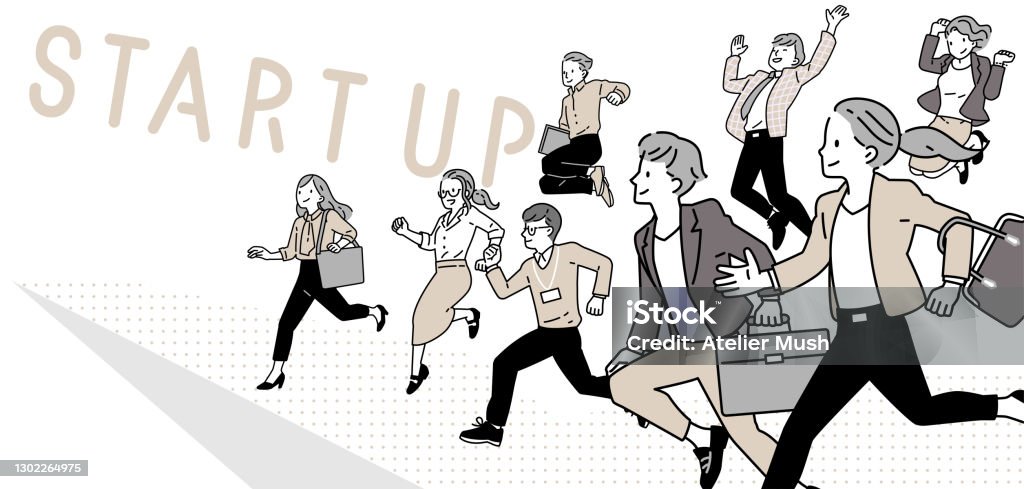 Business person to jump_office casual Business person to jump People stock vector