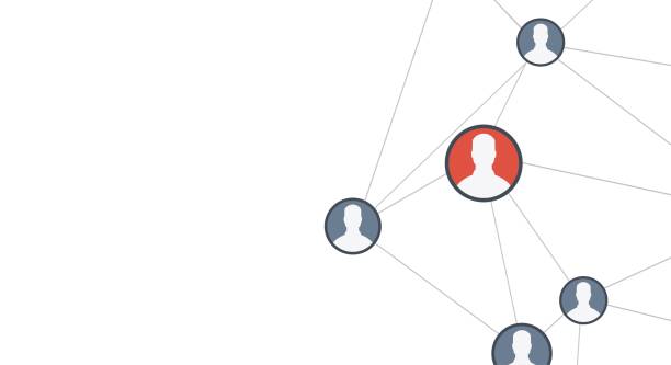 istock Abstract social network scheme, which contains people icons connected to each other 1302267185