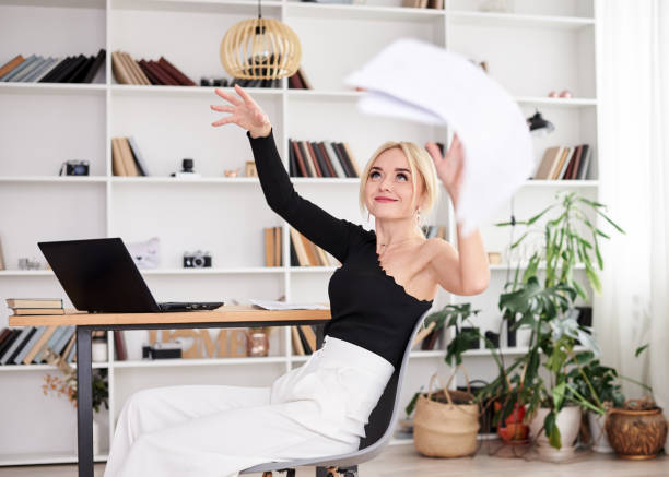 istock Bussinesswoman working in office 1302268031