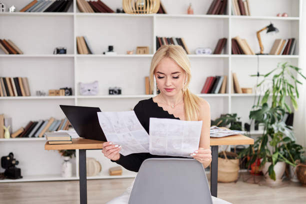 istock Bussinesswoman working in office 1302268055