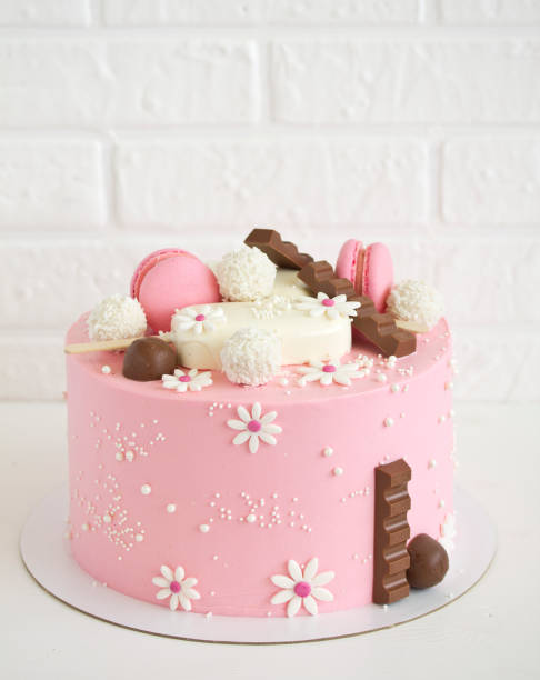 Baptism party cake for newborn baby girl