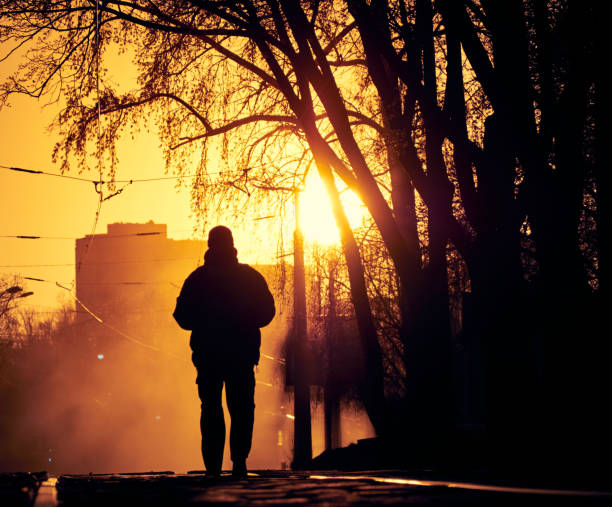 istock Lonely man on the street. 1302277066