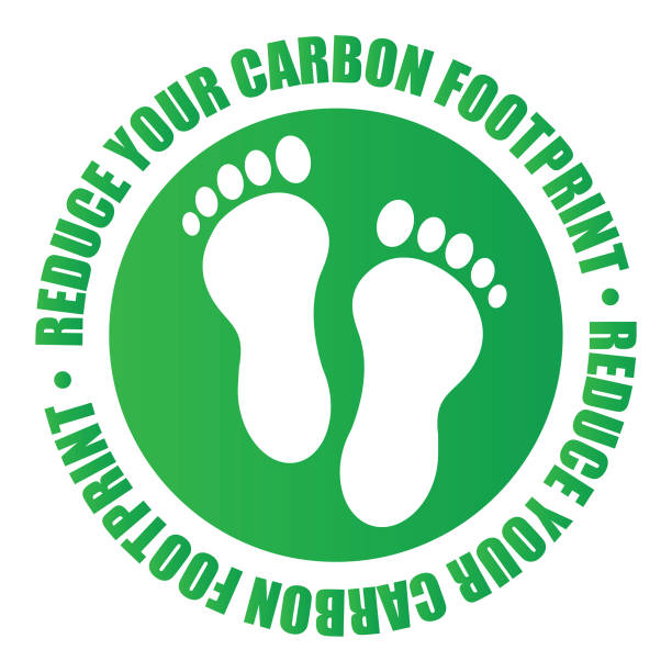 ślad węglowy - environmental footprint stock illustrations