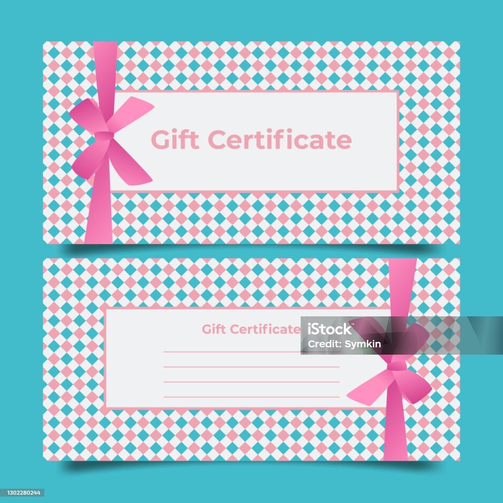 Beautiful Gift Voucher Template Vector Illustration Stock Illustration