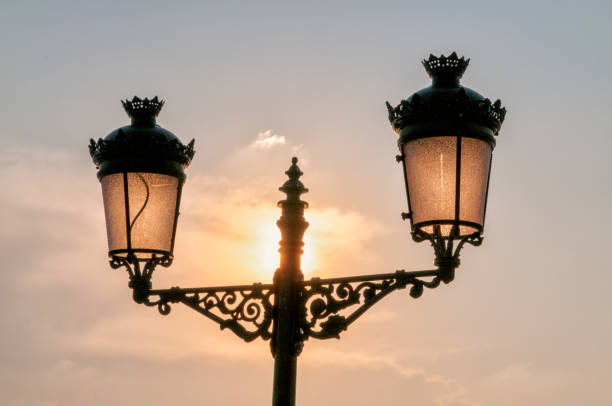istock Streetlights in a sunset 1302281692