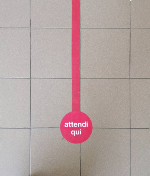 istock Signage on the Floor for Covid-19, Italy 1302281694
