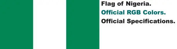 Vector illustration of Nigerian Flag (Official RGB Colours, Official Specifications)