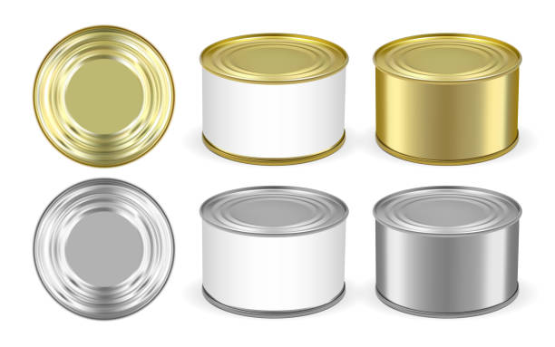 istock set of golden and silver metal tin can isolated on white background mock up vector 1302284573