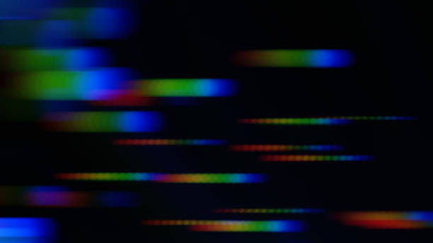 Speed Motion Stripe Neon Colorful Abstract Nightlife Blurred Prism Spectrum Lines Black Background Dark Bright Technology Pattern Backdrop 16x9 Format Distorted Macro Photography Speed Motion Abstract Neon Colorful Blurred Stripes Spectrum Lines Black Background Prism Effect Dark Bright Technology Backdrop Distorted Macro Photography time machine photos stock pictures, royalty-free photos & images