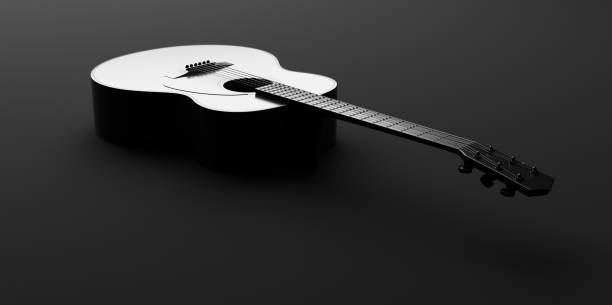istock Classical acoustic guitar in black and white. Music 1302286371