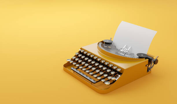 istock Retro vintage typewriter in single color style 1302286449