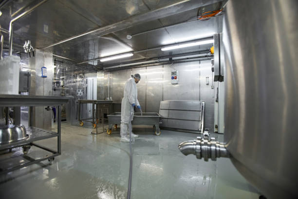 istock Cleaning at Workshop in Food Factory 1302286625