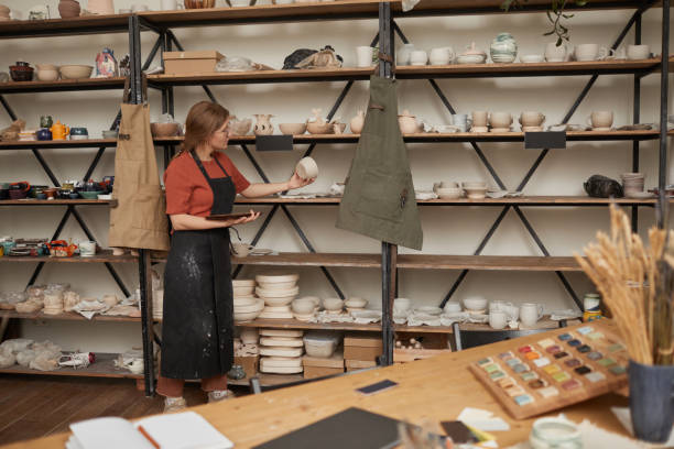 istock Stock Review in Pottery Workshop 1302287632