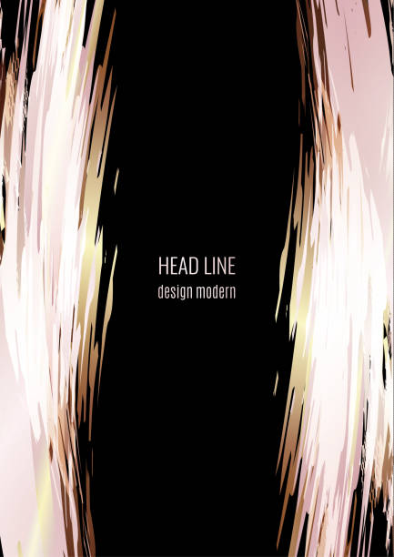 istock Abstract background with brush strokes for books, magazines, catalogs. Pink gold. Vector 1302287845