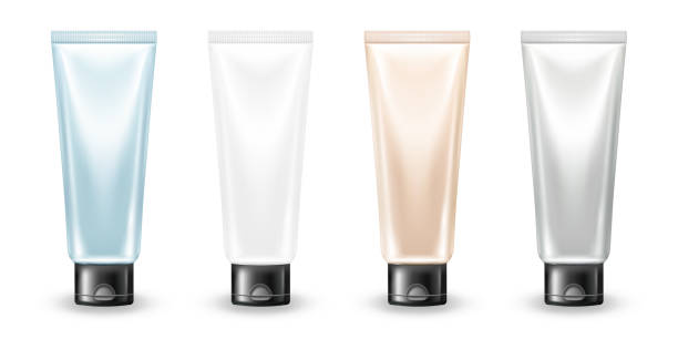 istock Plastic pastel colored cream tube mockup isolated on white background. Cosmetic product package template. Realistic skin care or face moisturizer bottle for branding 1302292758
