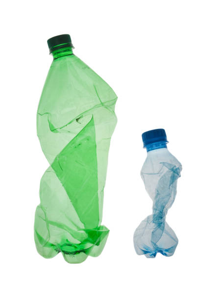 istock Crumpled plastic bottles isolated on white background 1302296597