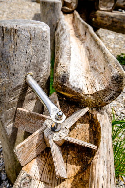 wooden watermill toy