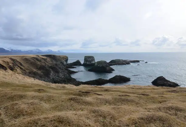 Beautiful seascape along the rural coast of Iceland.