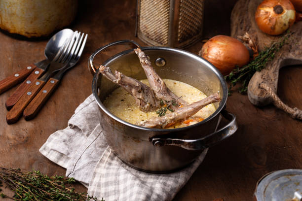 istock Stewed rabbit legs with sour cream 1302314786