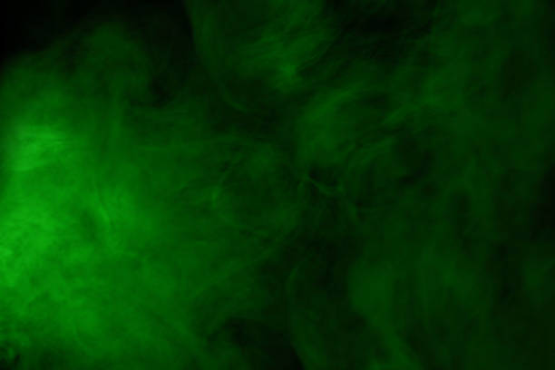 istock Green steam on a black background. 1302316241