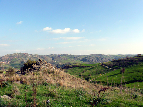 Looking across open countryside in rural Cyprus
