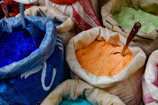 Colourful dyes on display