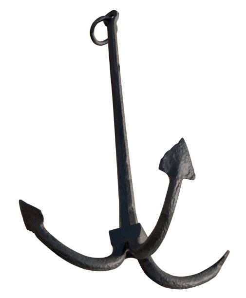 istock Vintage dilapidated ship anchor, on a white background in isolation 1302324444