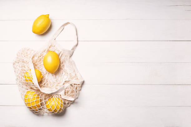istock Ripe lemons in an eco-friendly bag 1302328185