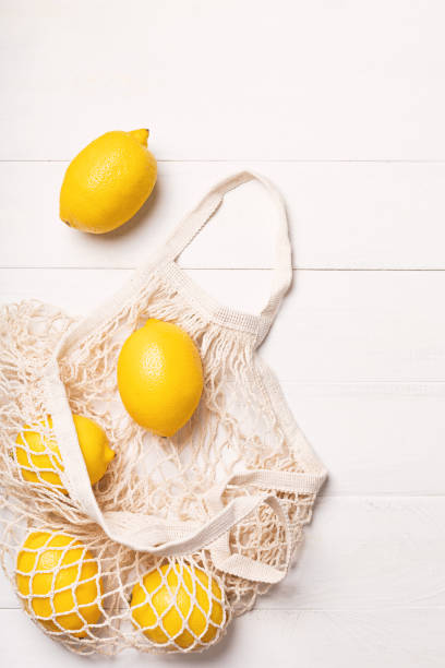 istock Ripe lemons in an eco-friendly bag 1302328186