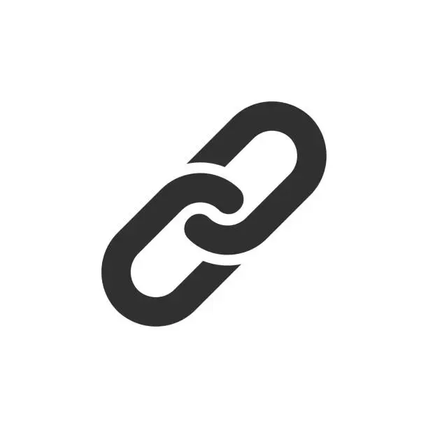 Vector illustration of Two chain links icon, Attach / Lock symbol