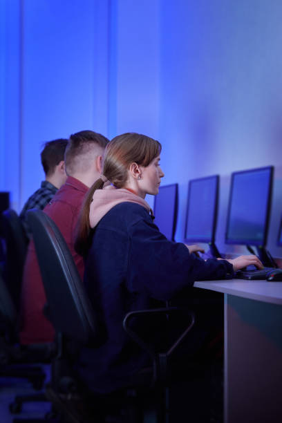 istock Young people work in the office at the computer in casual clothes. 1302330795