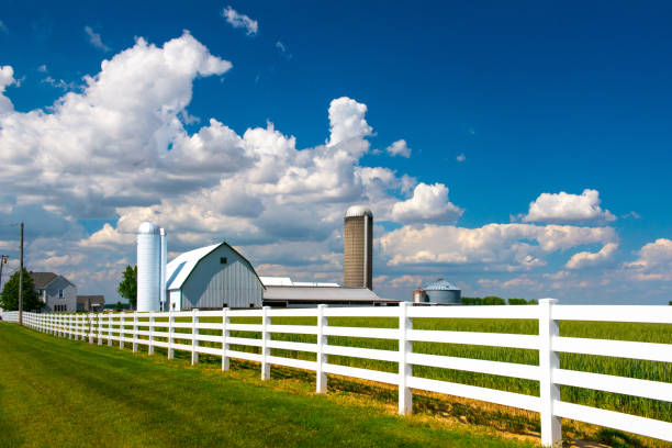 istock White Fence with barn in the background-Eastern Ohio 1302330808