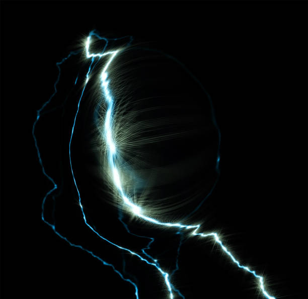 istock Digital Rendering Energetic Lights Electric Background 1302330958