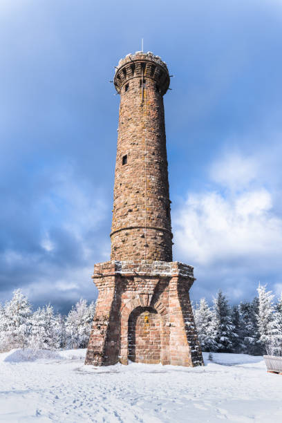 istock Old tall observarion tower on a mountain summit. 1302334326