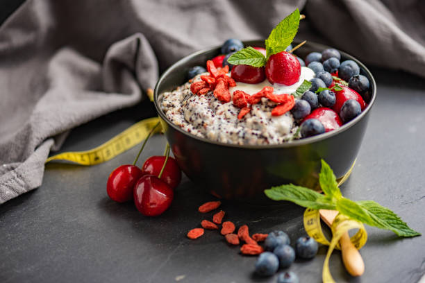 istock Organic Quinoa Oatmeal with Berries and Cherries 1302335916