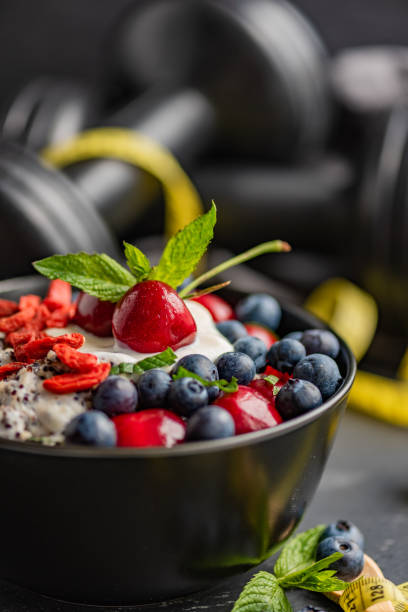 istock Organic Quinoa Oatmeal with Berries and Cherries 1302336556