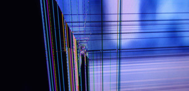 istock Malfunctioning shattered computer monitor. Abstract technology background. 1302336678