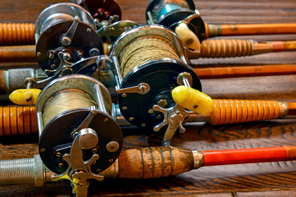 20+ Fishing Rod Fishing Reel Antique Bamboo Stock Photos, Pictures