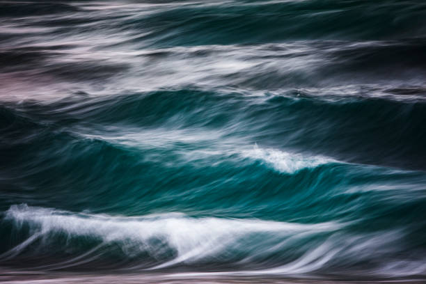 Abstract storm surf in dark eery weather