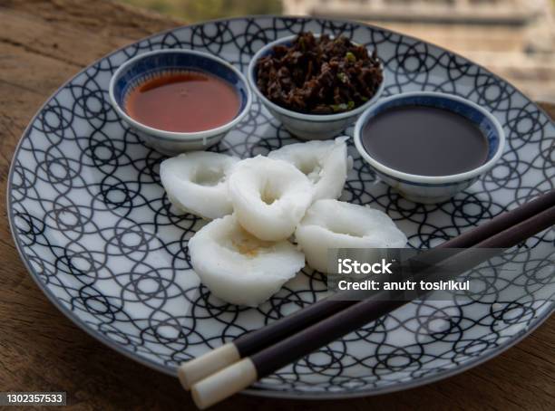 Closeup Of Homemade Chinese Steamed Dumplings With Radish Stock Photo - Download Image Now