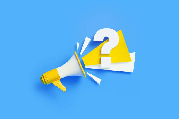 istock Question Mark Symbol Coming Out From Yellow Megaphone On Blue Background 1302359323