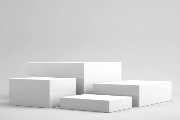 istock 3d background for mock up podium for product presentation, white background, 3d rendering 1302364855