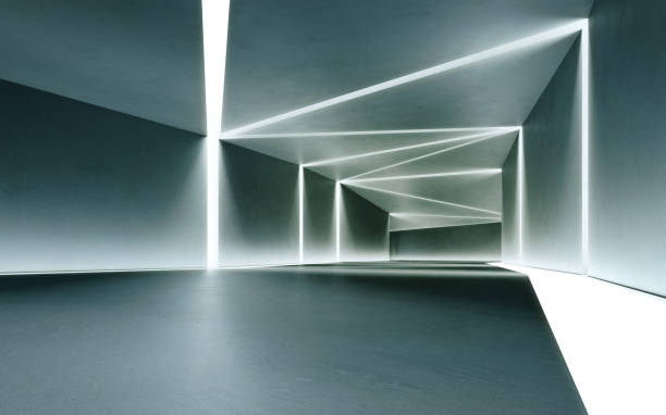 istock Abstract interior design 3D rendering of modern showroom. 1302368541