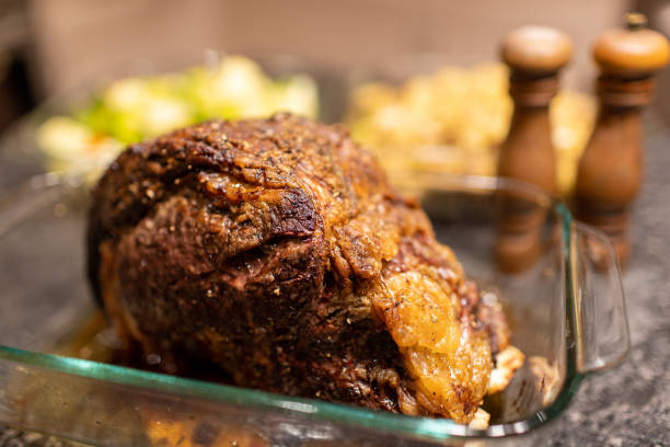 istock Christmas Prime Rib Roast Beef Dinner Uncut 1302370063