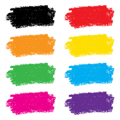 Vector illustration of hand drawn mutli-colored crayon scribbles.