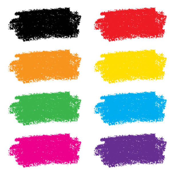 Crayon Textures Colorful Vector illustration of hand drawn mutli-colored crayon scribbles. crayon stock illustrations