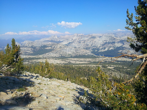 Boulder-strewn ridge in the Sierra Nevada of California.